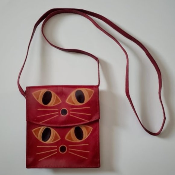 Small Shantiniketan-style Crossbody Cat Face Purse - Picture 1 of 3